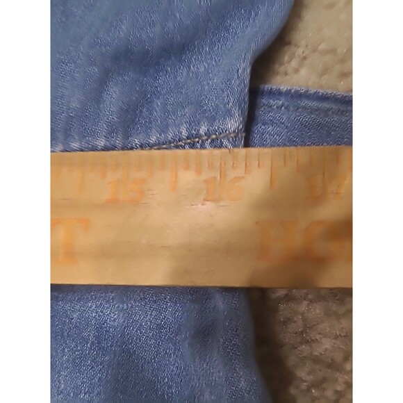 Madewell Denim Coveralls Womens M Blue Button Up LS Work Utility Boho Jumpsuit - Picture 15 of 16